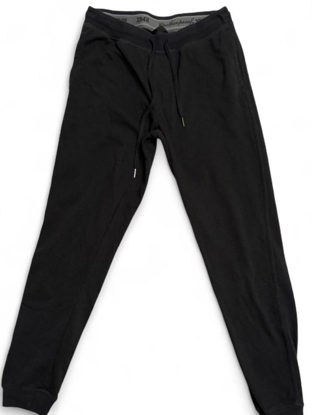Weatherproof Men's Black Sweatpants with Drawstring